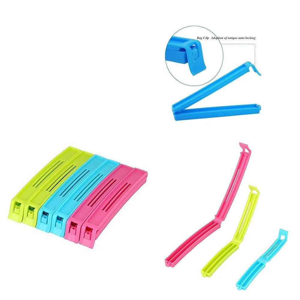 0105 Plastic Snack Bag Clip Sealer Set (18 Pcs, Multicolour)