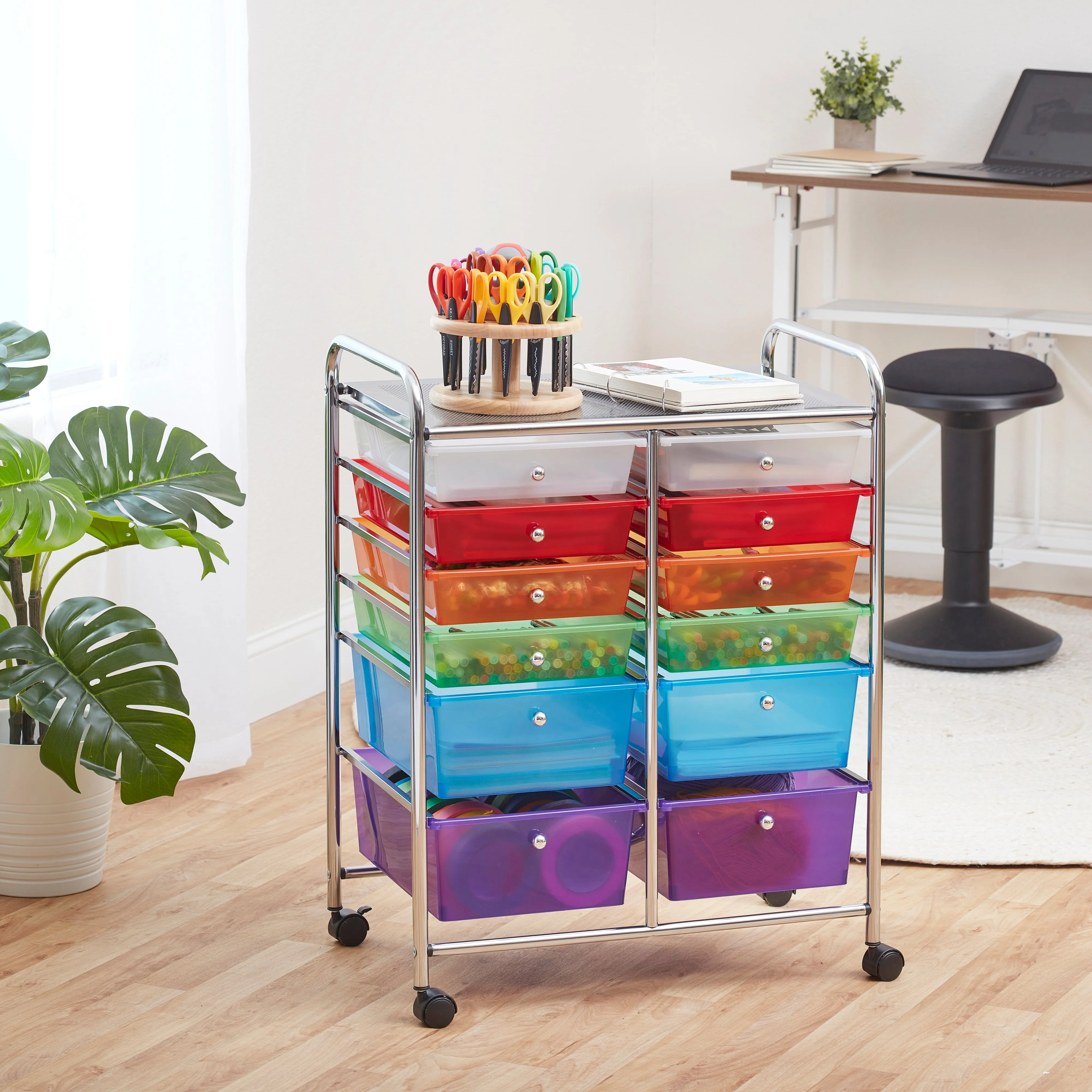 12-Drawer Mobile Organizer, Rolling Storage Cart