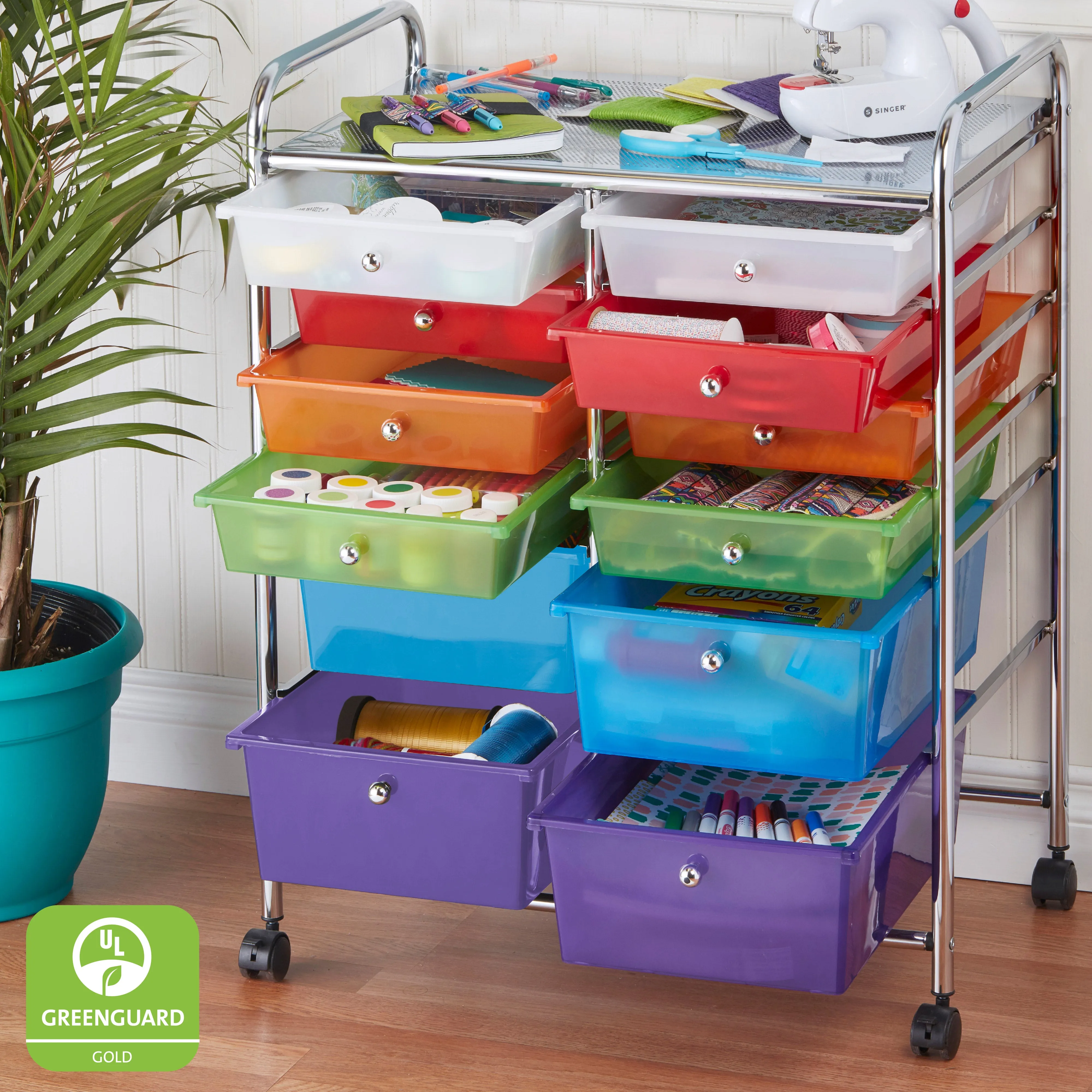 12-Drawer Mobile Organizer, Rolling Storage Cart