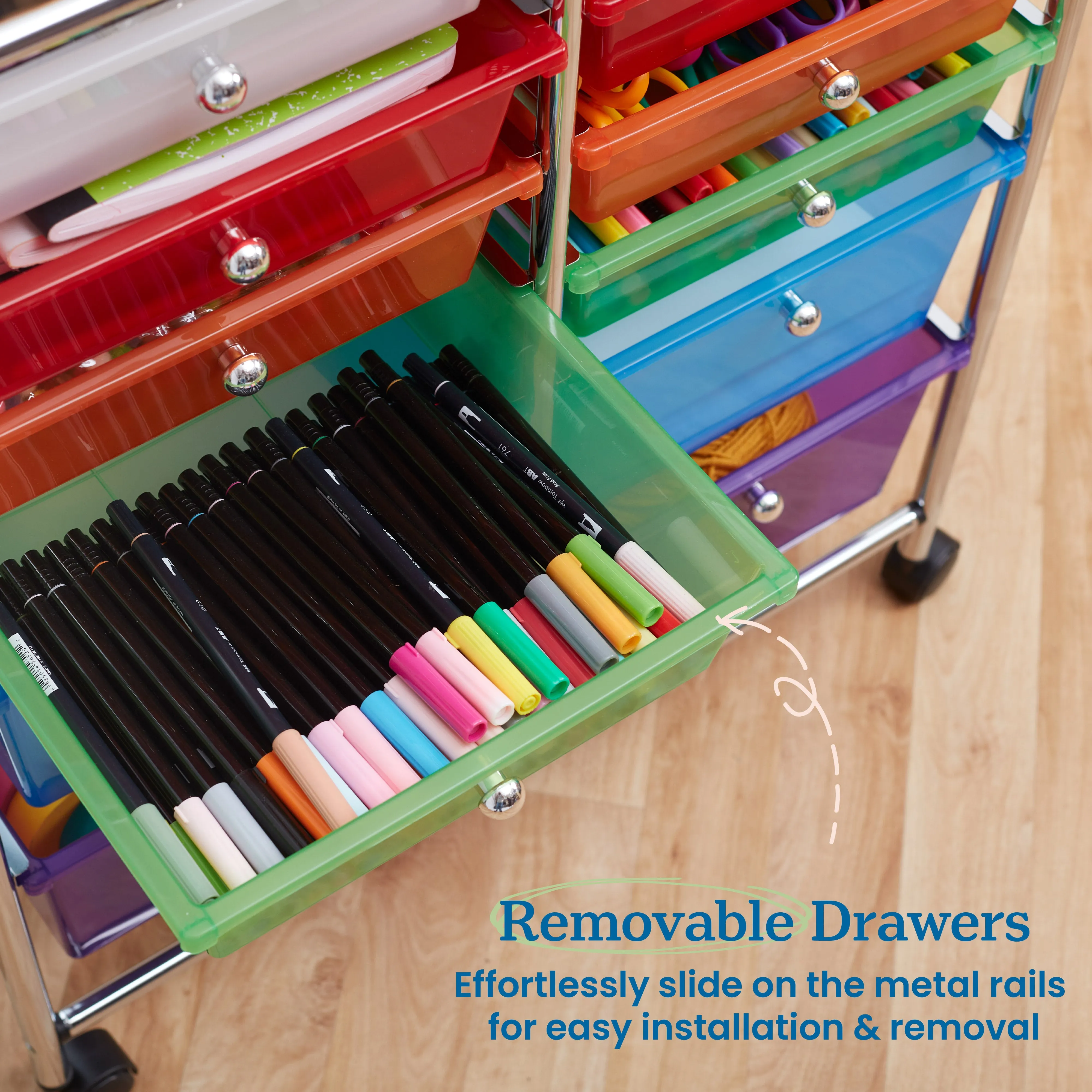 12-Drawer Mobile Organizer, Rolling Storage Cart