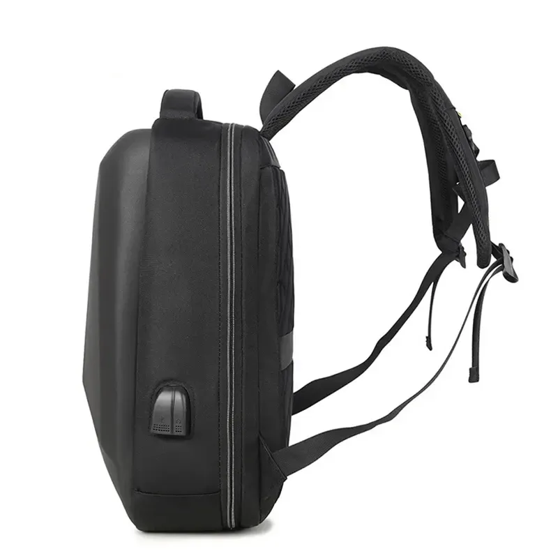 15.6 Inch Hard Shell Black Gaming Laptop Backpack with USB Port and Password Lock