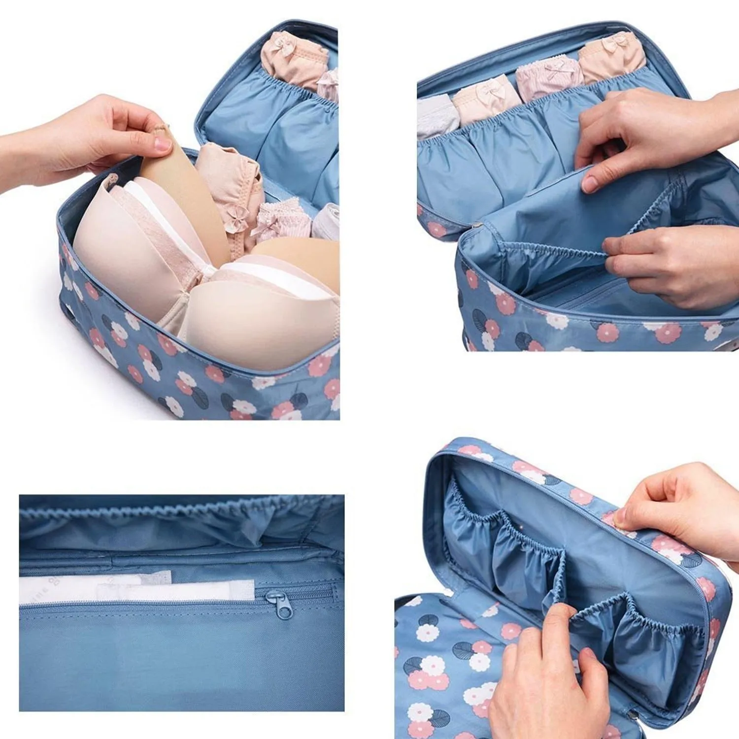 17756 Multi Purpose Storage Bag, Underwear Storage Bag, Bra Organizer Bag Underwear Pouch, Waterproof Cosmetic Travel Bag, Lingerie Toiletry Wash Storage Case, Baby Diaper Bag (1 Pc)