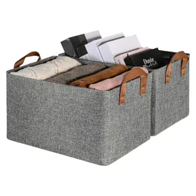 2 Pac Storage Baskets for Organizing, Fabric Storage Bins for Clothes