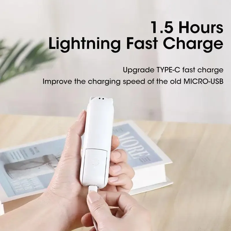 2000mAh Mini Portable Fan USB Rechargeable Handheld Desktop Fan Quiet Foldable Office Home Handy Power Bank Cooler Collapsible