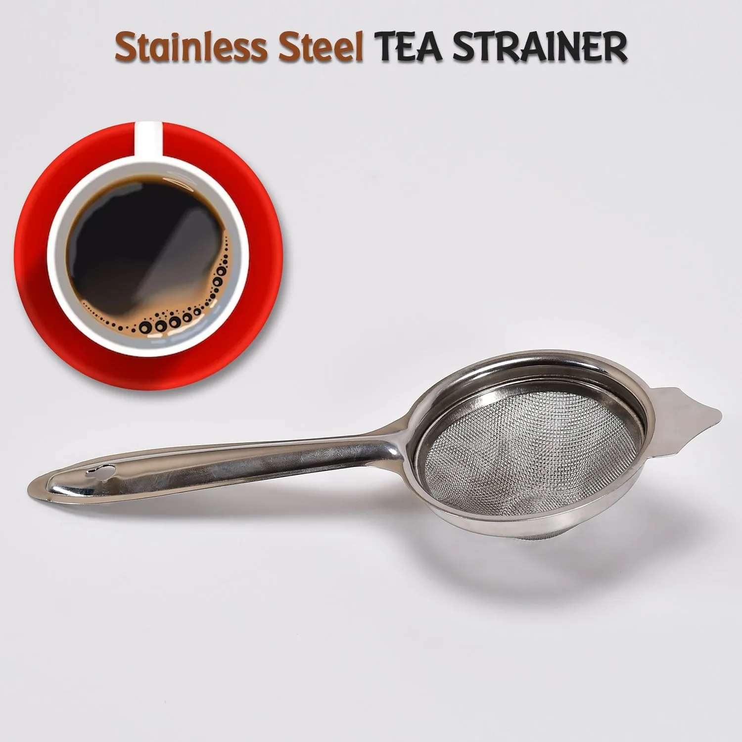 2271 Stainless Steel Double Net Tea Strainer (26 Cm)