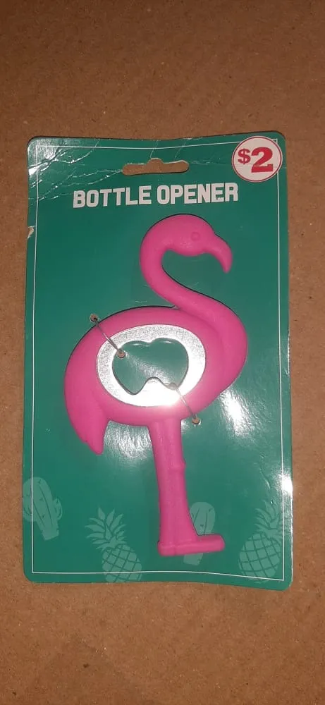 2747 Flamingo Novelty Bottle Opener - Ideal for Cocktail Parties - Made from Silicone and Stainless Steel