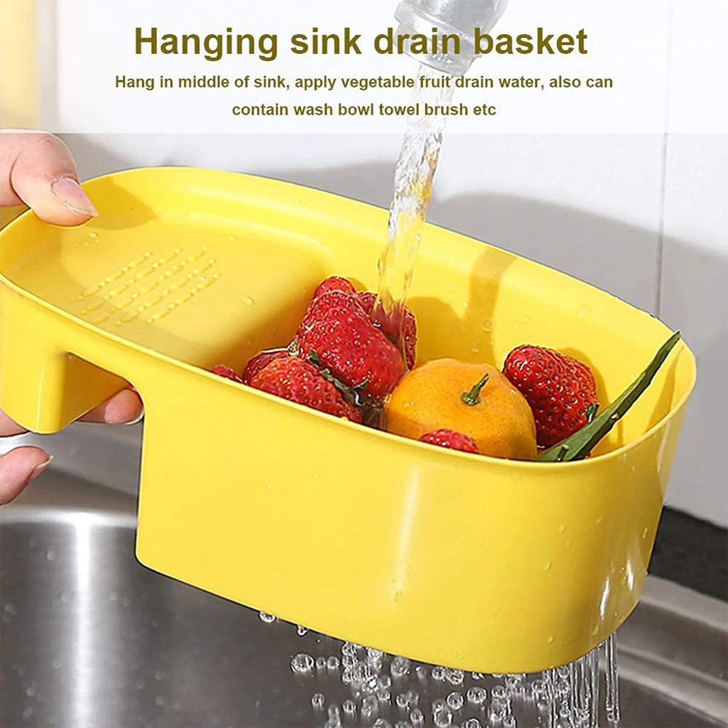 2833 Kitchen Dish Drainer and Drying Rack Sink Basket for Washing Bowls Utensils Vegetables Fruits Storage Organiser