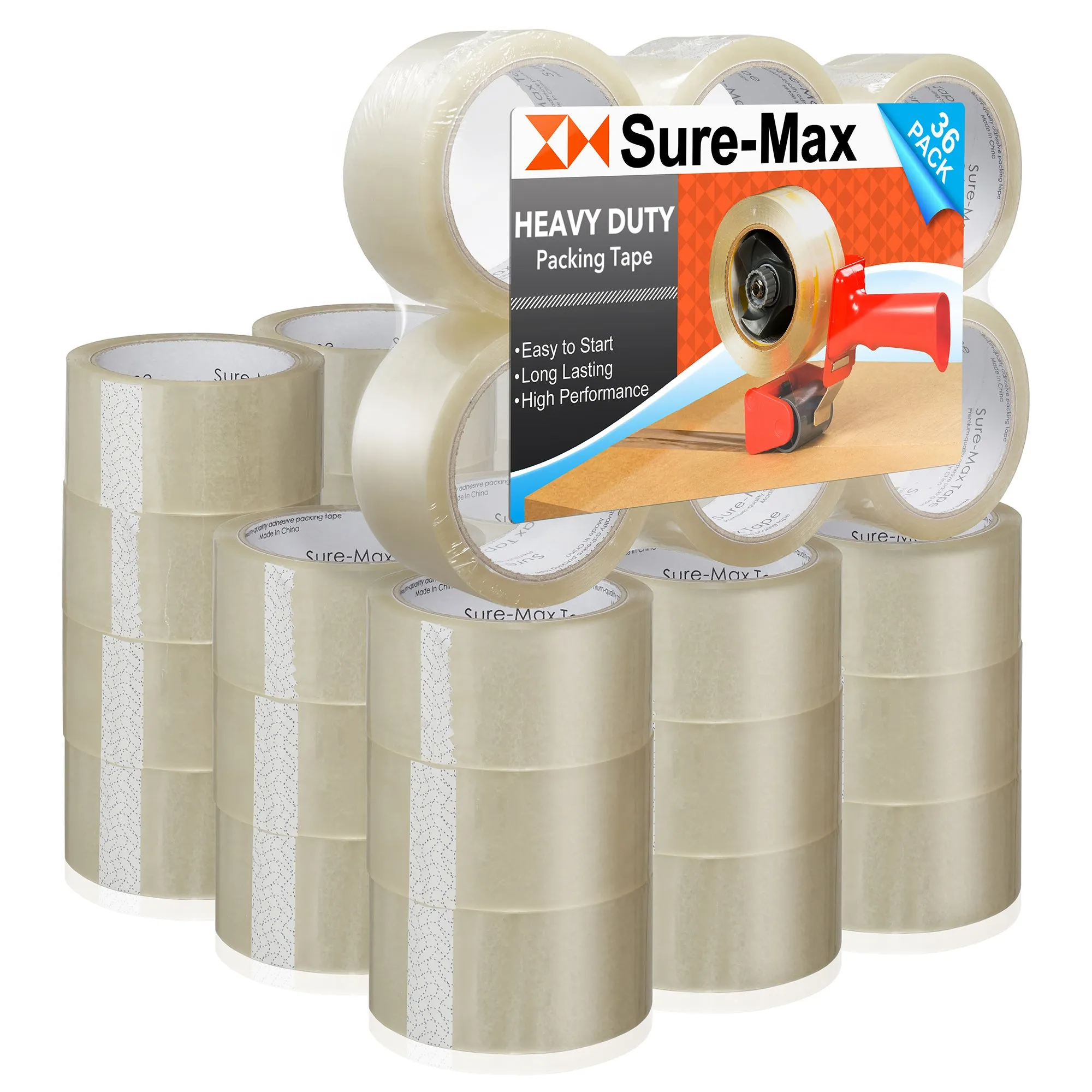 2" Heavy-Duty Shipping & Packing Tape (60 yard/360' each) 2.7mil Clear