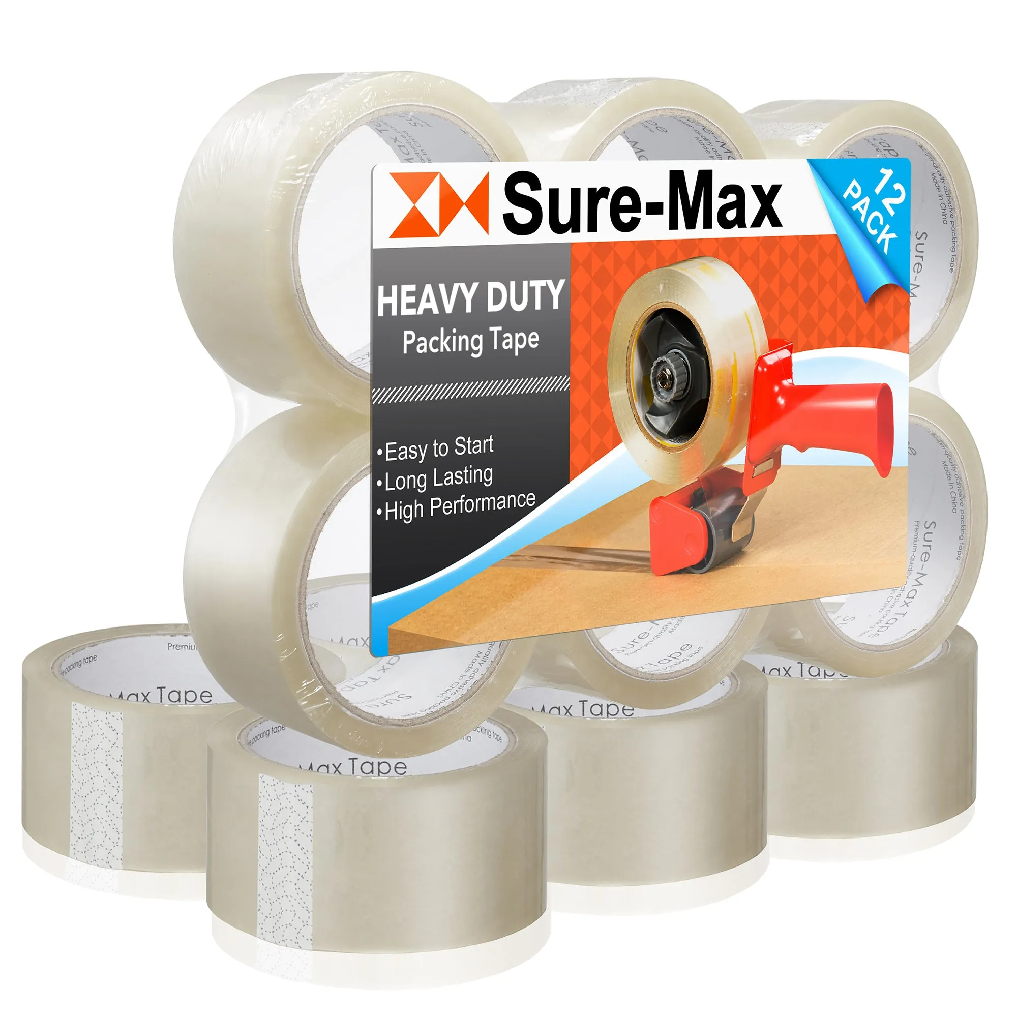 2" Heavy-Duty Shipping & Packing Tape (60 yard/360' each) 2.7mil Clear