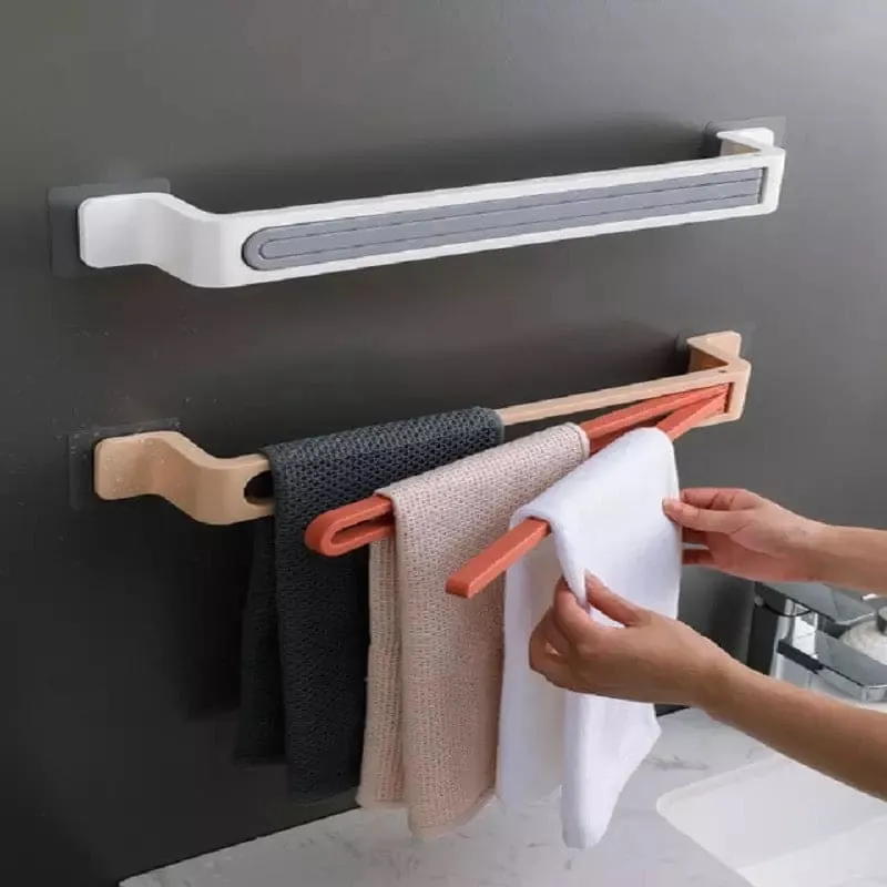 3 Arms Swivel Towel Bar, Punch-Free Plastic Swing Towel Rack, Multifunctional Wall Mounted Towel Holder, Bathroom Shower Organizer Tool