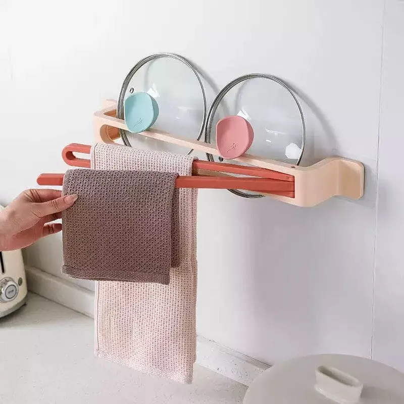 3 Arms Swivel Towel Bar, Punch-Free Plastic Swing Towel Rack, Multifunctional Wall Mounted Towel Holder, Bathroom Shower Organizer Tool