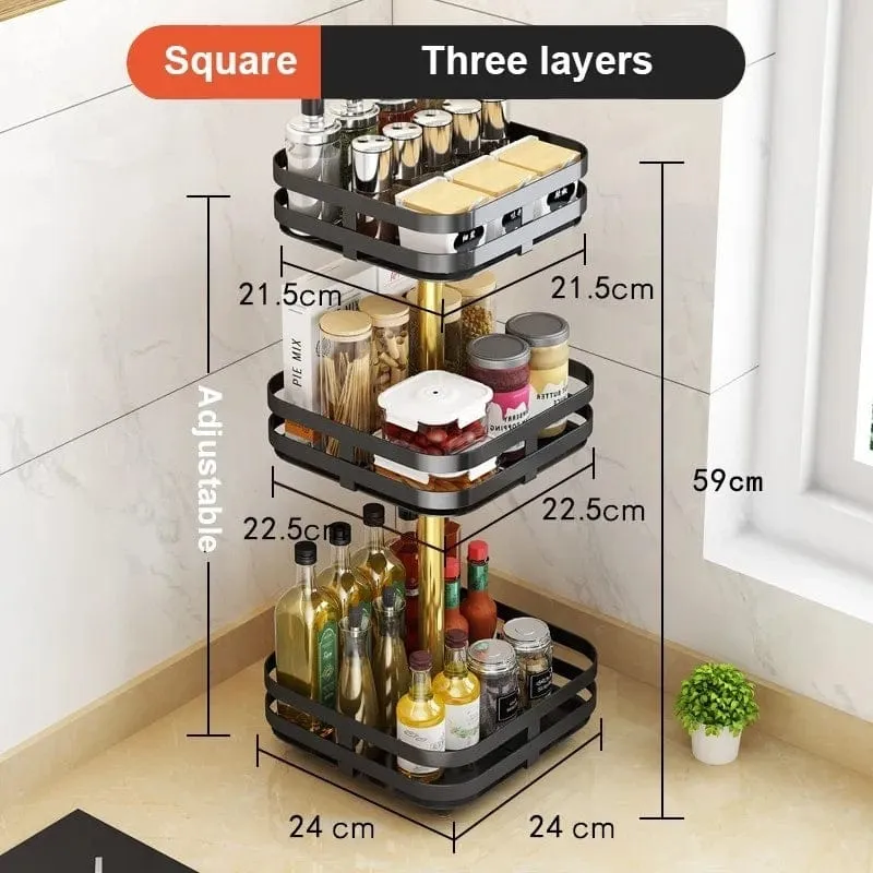 3 LAYER 360Â° ROTATABLE METAL STORAGE ORGANIZER(SUQARE)