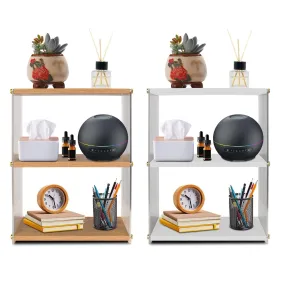 3-Tier: Acrylic Countertop Organizer Bathroom Wood Counter Storage