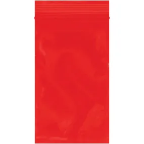 3 x 5" - 2 Mil Red Reclosable Poly Bags