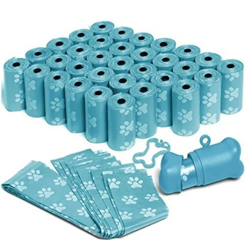 30Rolos 450Pcs Dog Garbage Bag Clean Up Refill Rolls Pet Dispenser Bag Waste Garbage Bag Carrier Holder Dispenser Pet Accessories