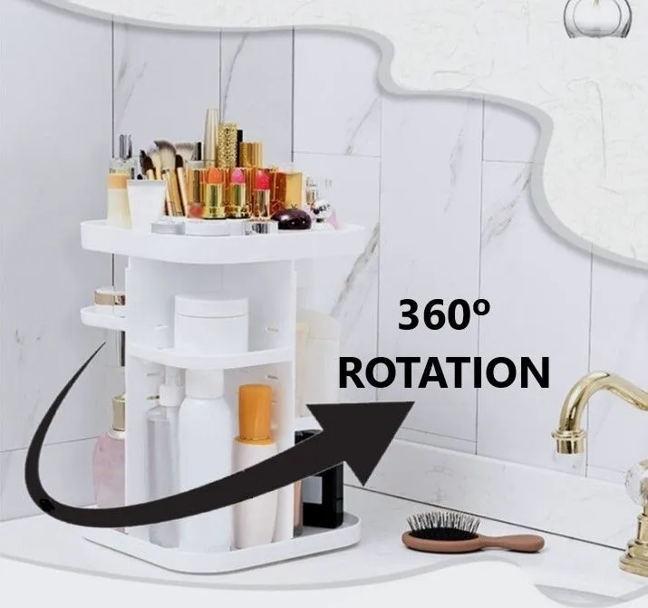 360 Rotating Adjustable Makeup Organizer - Large Capacity