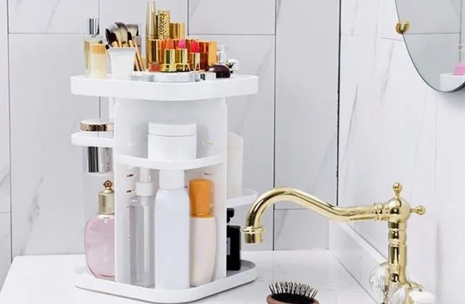 360 Rotating Adjustable Makeup Organizer - Large Capacity