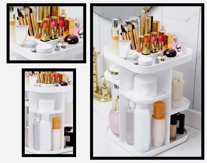 360 Rotating Adjustable Makeup Organizer - Large Capacity