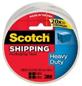 3M Scotch 3850 1.88" X 54.6 yd Clear Packing / Packaging / Shipping Tape - Quantity of 36