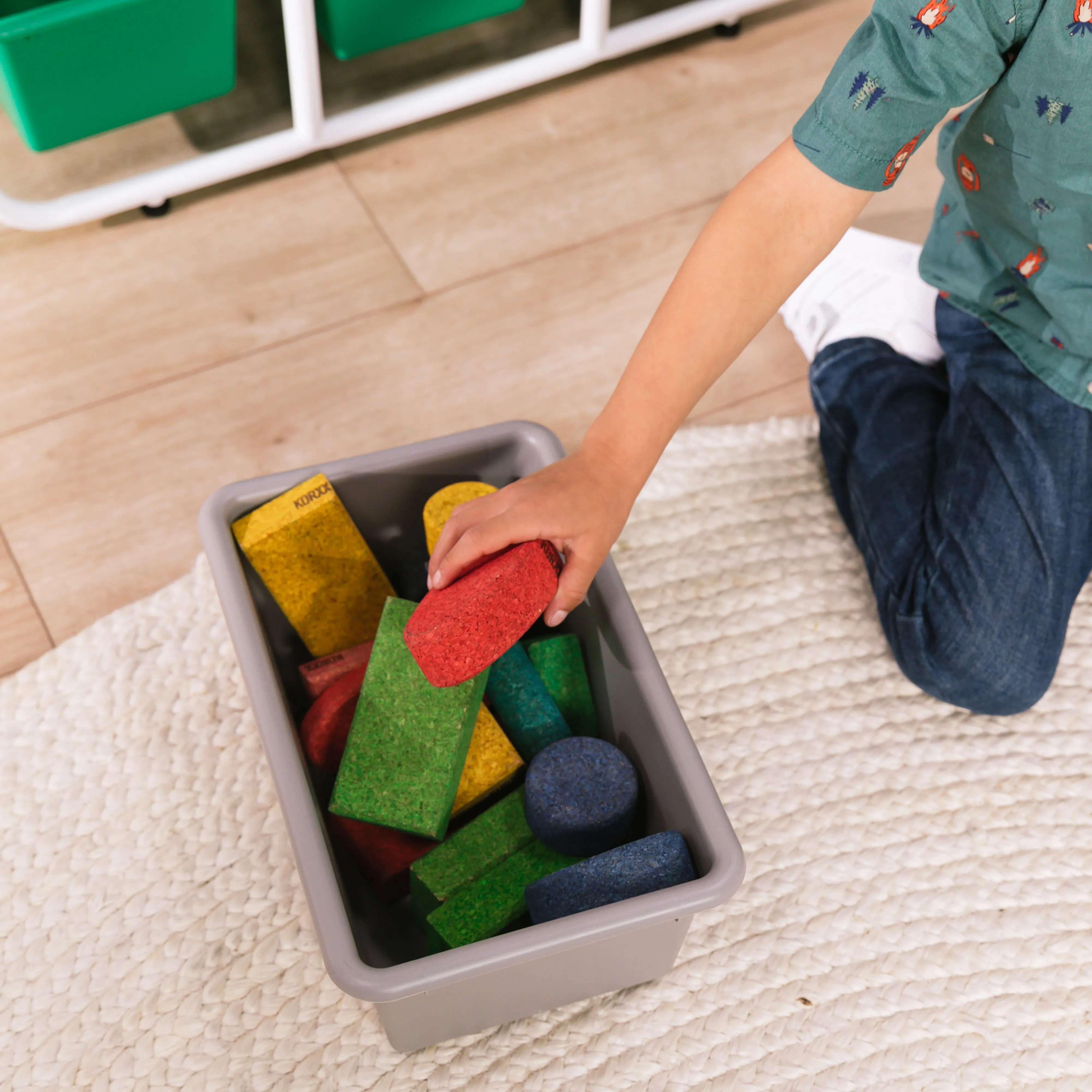 4-Tier Storage Rack with 12 Cubby Bins 4x3, Multipurpose Organization