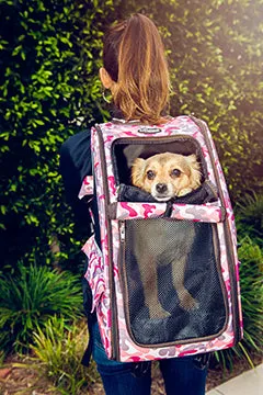 5-in-1 PET CARRIER, Features: Rolling, Top Handle, Backpack, Luggage Attachment, Car Seat ALL IN ONE for Small to Medium Dog, Cat, Bunny, Supports pets up to 25LBS