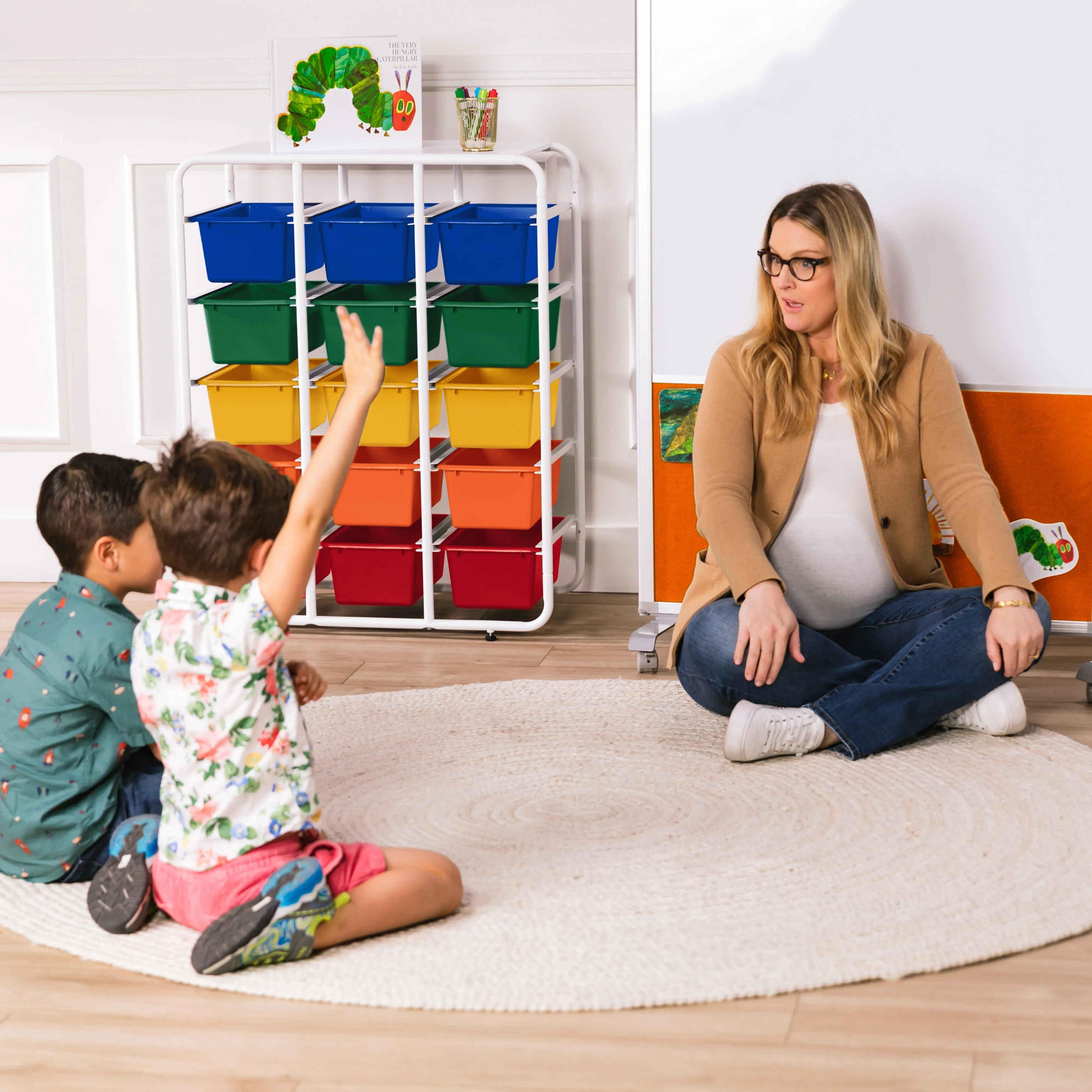 5-Tier Storage Rack with 15 Cubby Bins 5x3, Multipurpose Organization