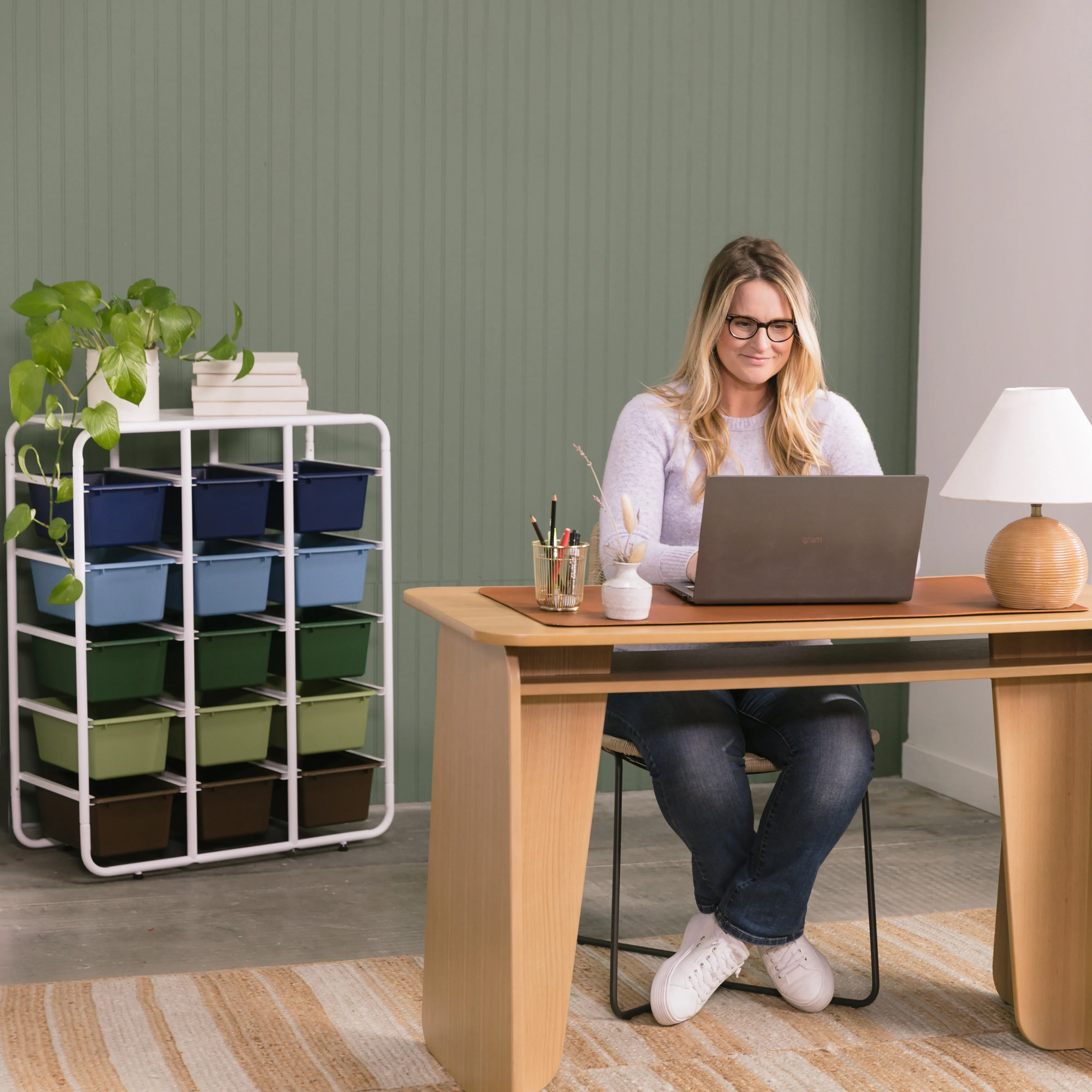 5-Tier Storage Rack with 15 Cubby Bins 5x3, Multipurpose Organization