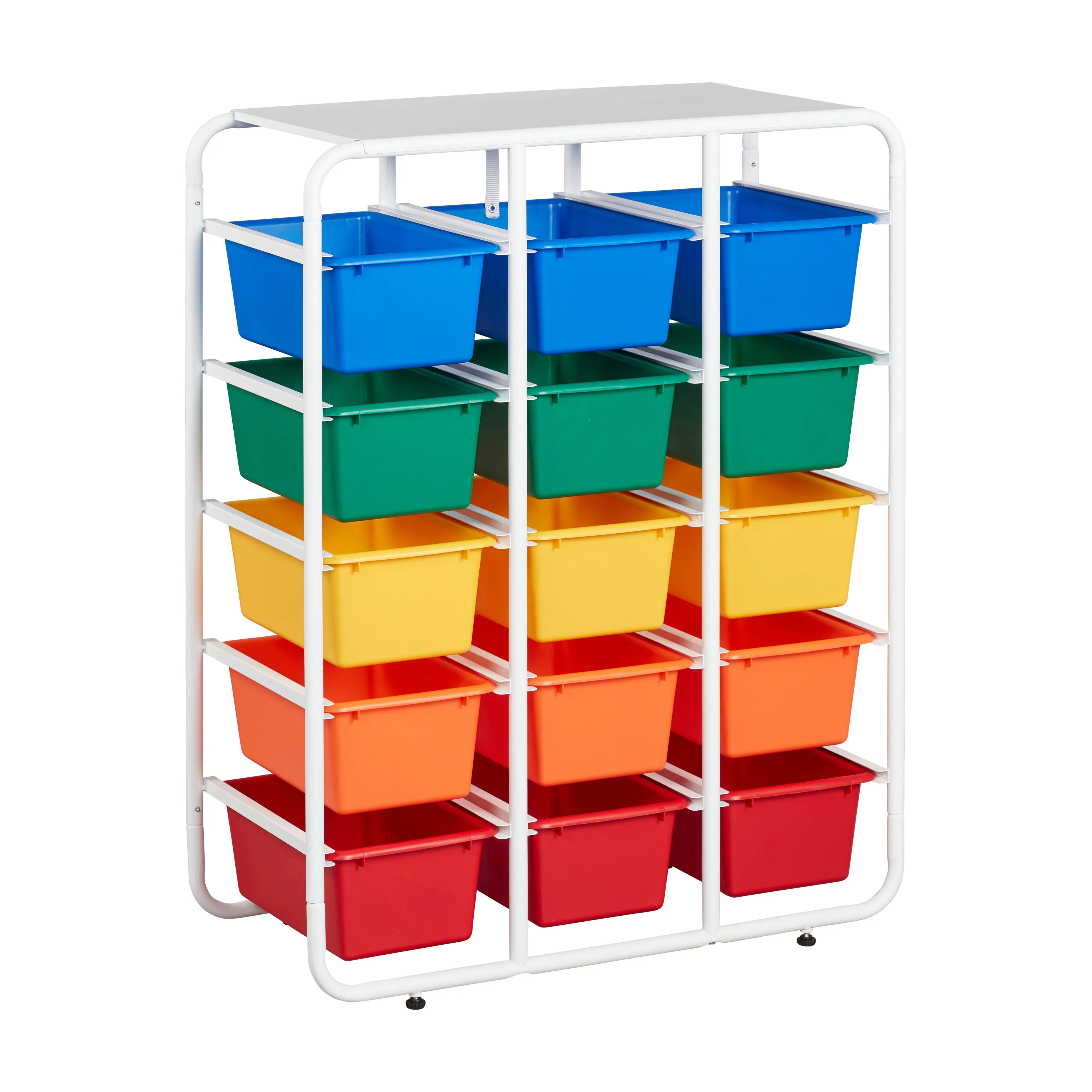 5-Tier Storage Rack with 15 Cubby Bins 5x3, Multipurpose Organization