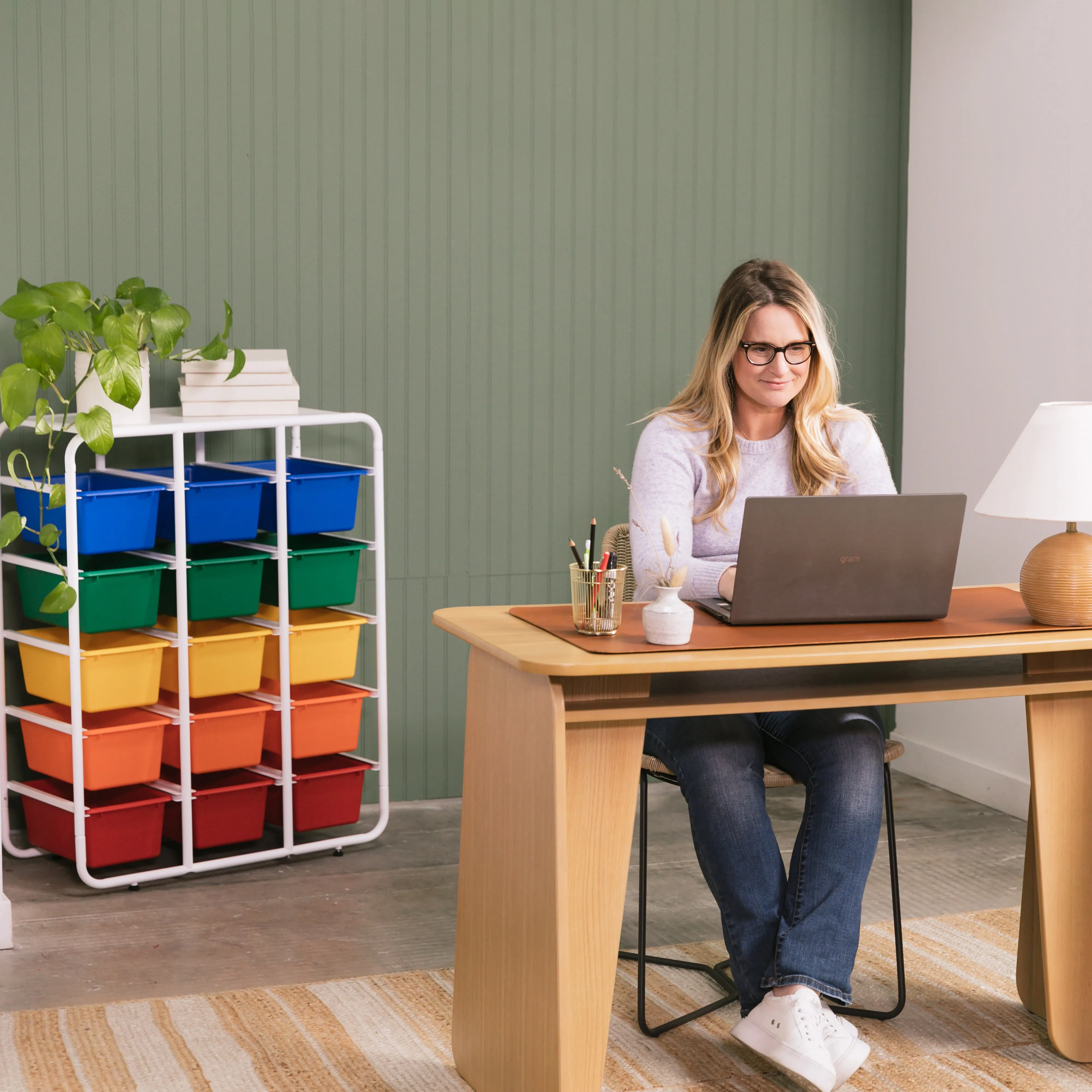 5-Tier Storage Rack with 15 Cubby Bins 5x3, Multipurpose Organization