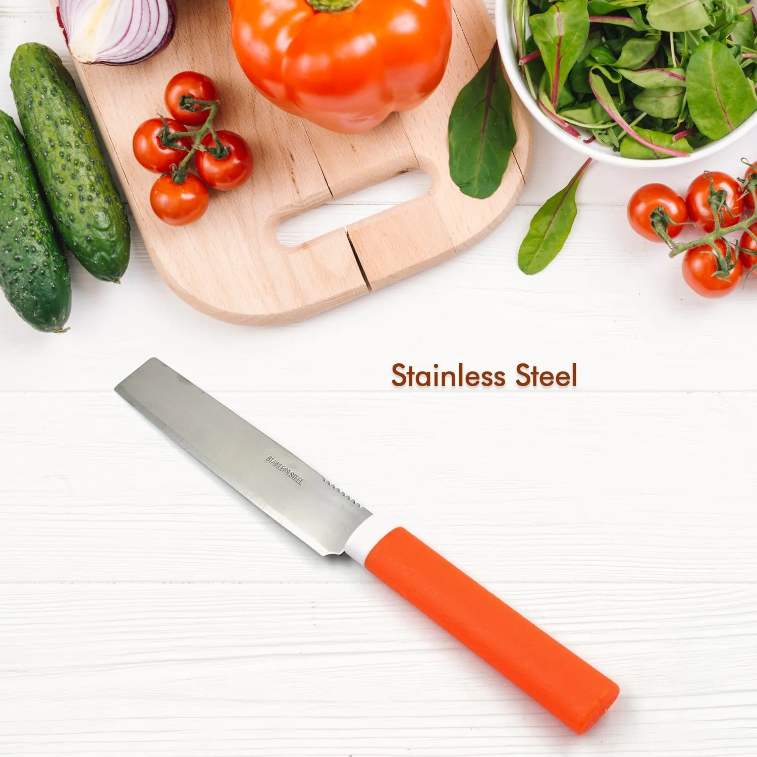 5945  Stainless Steel Knife For Kitchen Use, Knife Set, Knife & Non-Slip Handle With Blade Cover Knife