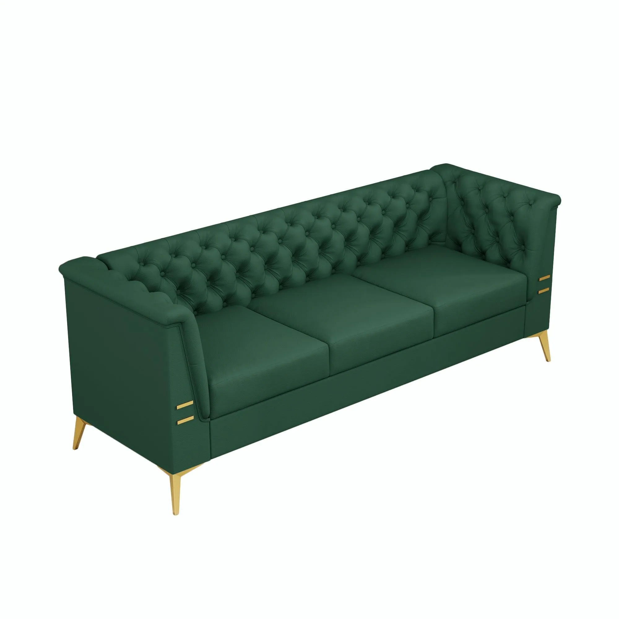 82.7" Modern Velvet Living Room Chesterfield Design Wide Sofa