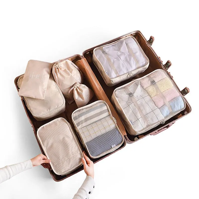 8/7/6 pieces Set Travel Organizer Storage Bags Suitcase Packing Set Storage Cases Portable Luggage Organizer Clothe Shoe Pouch