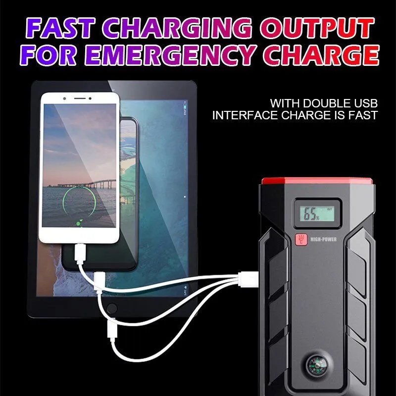 99900mAh Car Jump Starter Booster Jumper Box Power Bank Battery Charger Portable US/CA