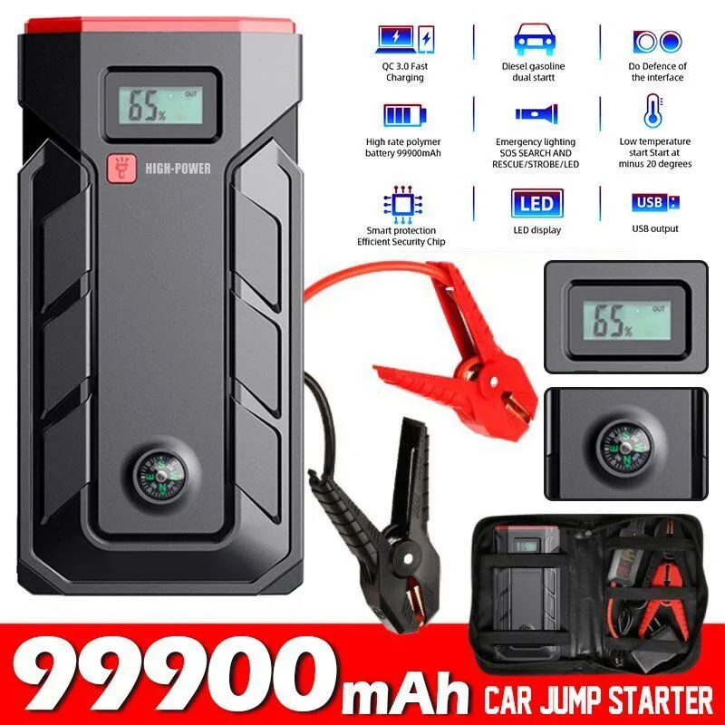 99900mAh Car Jump Starter Booster Jumper Box Power Bank Battery Charger Portable US/CA