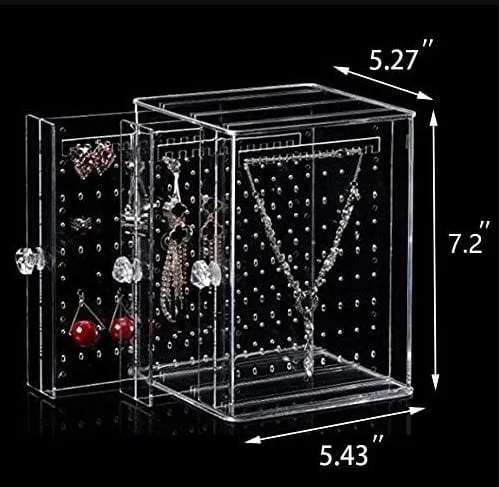 Acrylic Transparent Earrings Jewellry Display Stand Storage Box