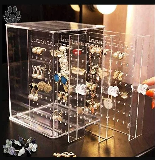 Acrylic Transparent Earrings Jewellry Display Stand Storage Box