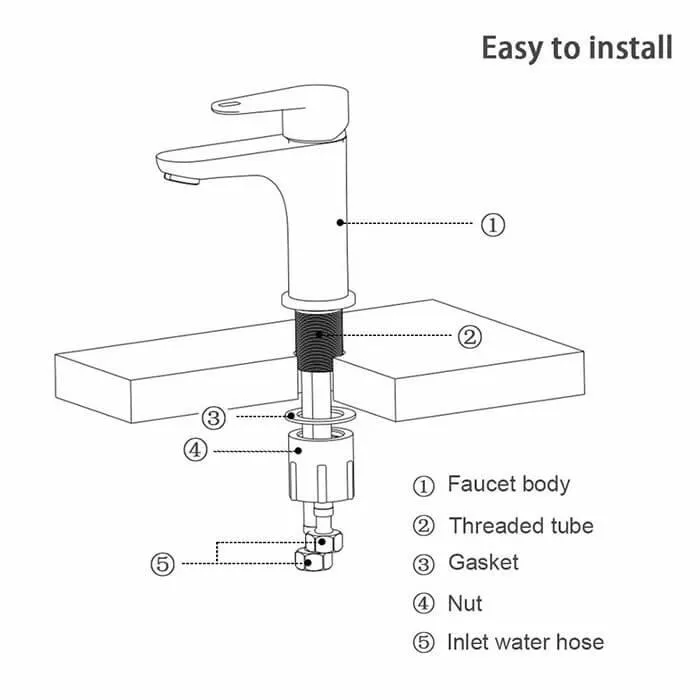 AiHom Single-Lever Bath Fittings Single Lever Basin Mixer Tap for Bathroom