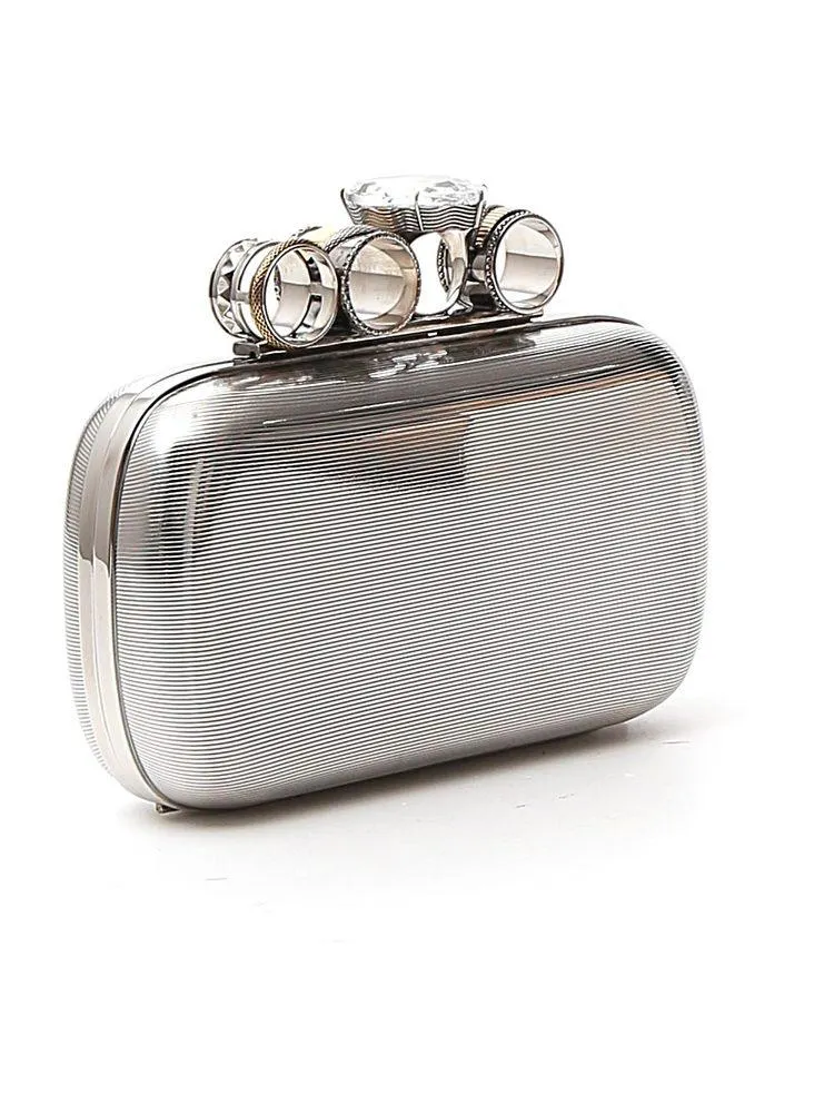 Alexander McQueen Embellished Ring Clutch Bag