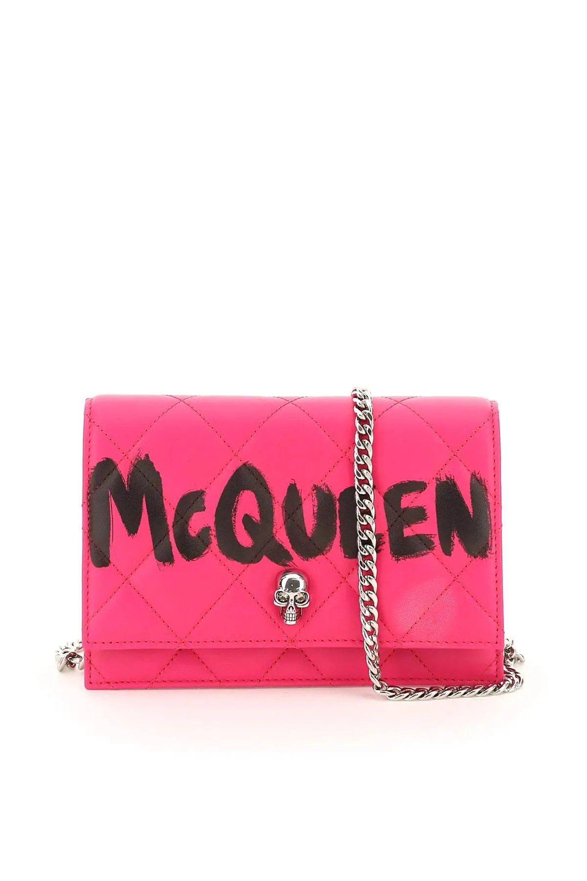 Alexander McQueen Logo Printed Chained Mini Crossbody Bag