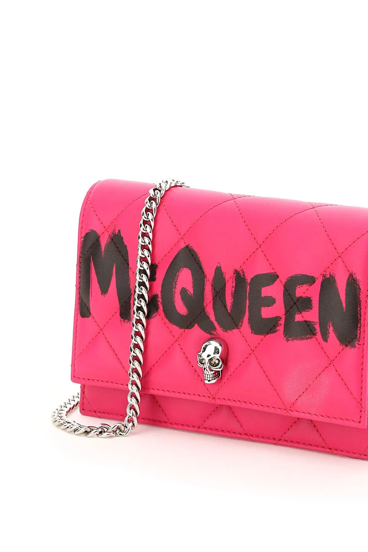 Alexander McQueen Logo Printed Chained Mini Crossbody Bag