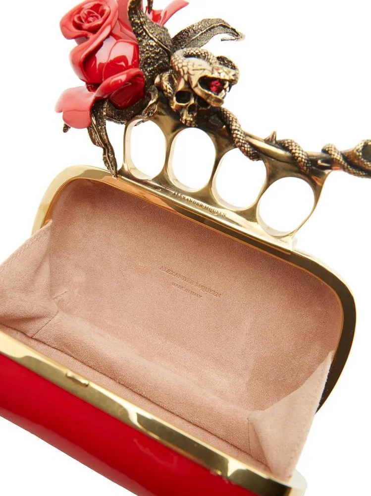 Alexander McQueen Rose Knuckle Clasp Box Bag