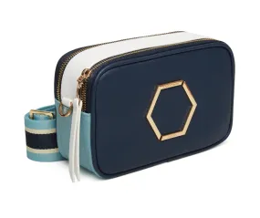 Alice Wheeler Pimlico Honeycomb Crossbody Bag - Navy Tricolour