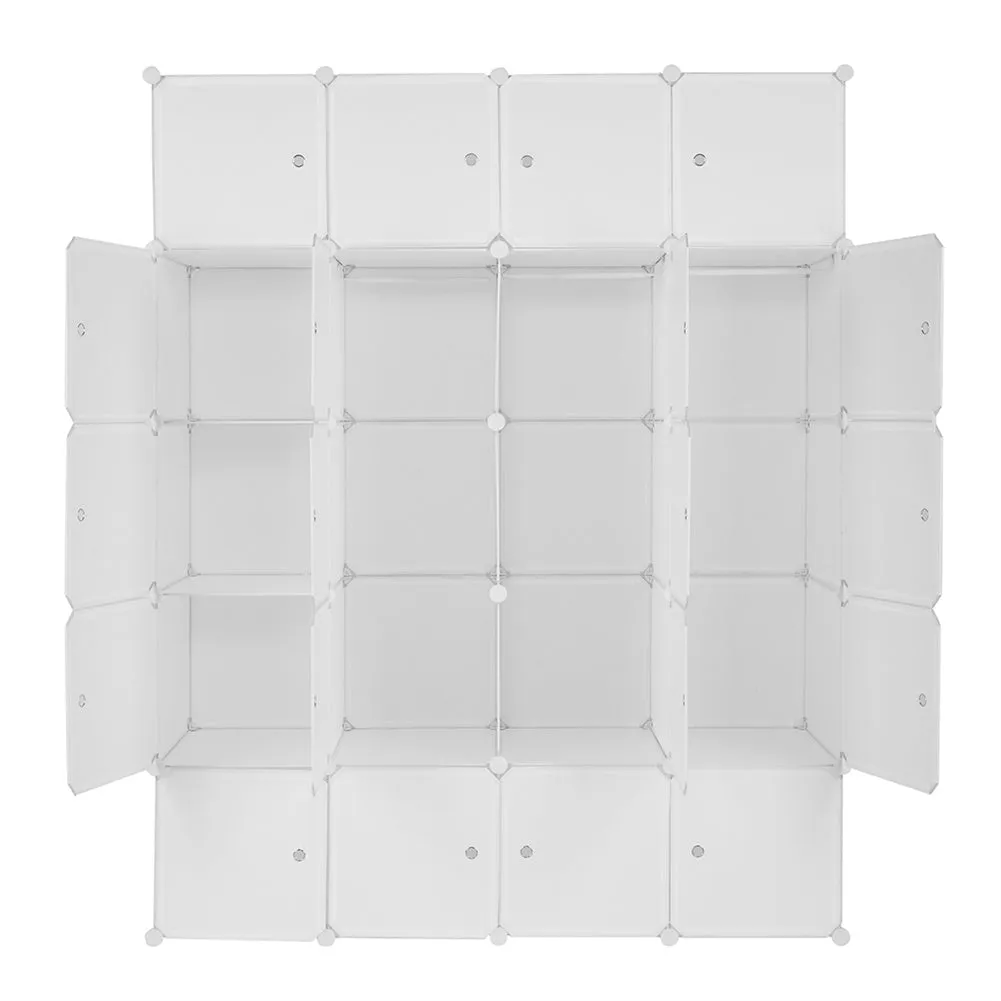 AMYOVE 5-layers 20-grids Modular Closet Cabinet Storage  Shelves Cube Organizer White