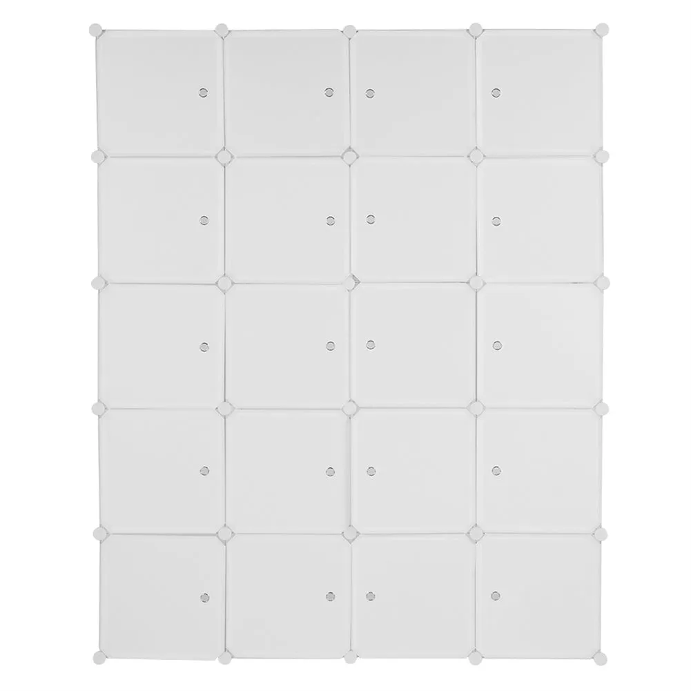 AMYOVE 5-layers 20-grids Modular Closet Cabinet Storage  Shelves Cube Organizer White