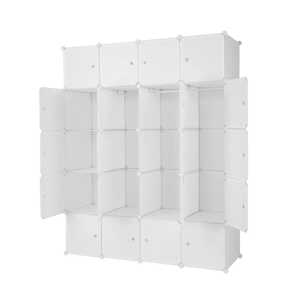 AMYOVE 5-layers 20-grids Modular Closet Cabinet Storage  Shelves Cube Organizer White