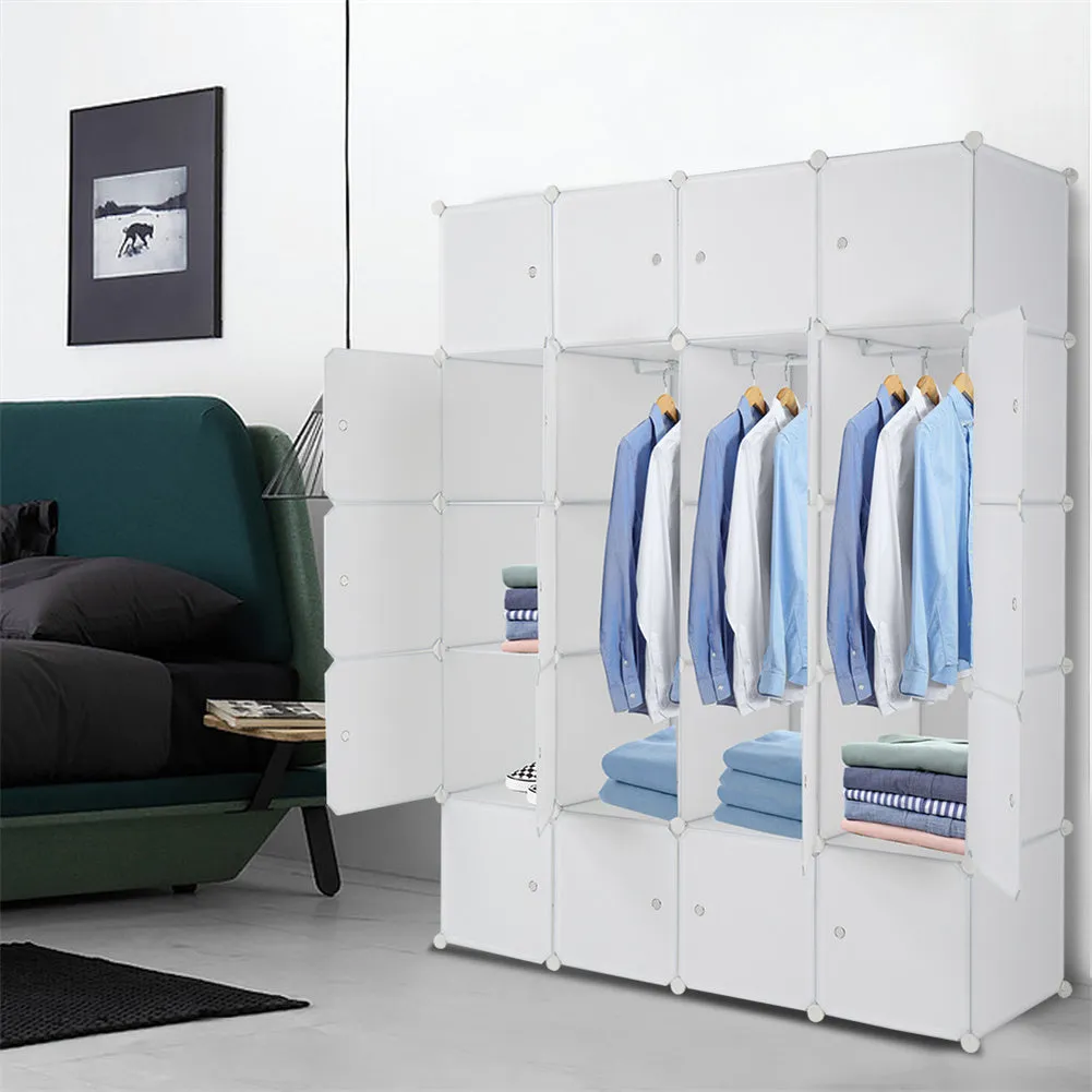 AMYOVE 5-layers 20-grids Modular Closet Cabinet Storage  Shelves Cube Organizer White