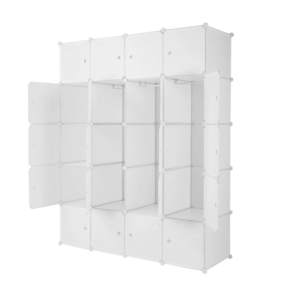 AMYOVE 5-layers 20-grids Modular Closet Cabinet Storage  Shelves Cube Organizer White