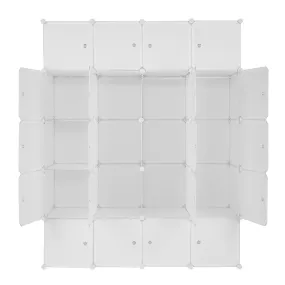 AMYOVE 5-layers 20-grids Modular Closet Cabinet Storage  Shelves Cube Organizer White