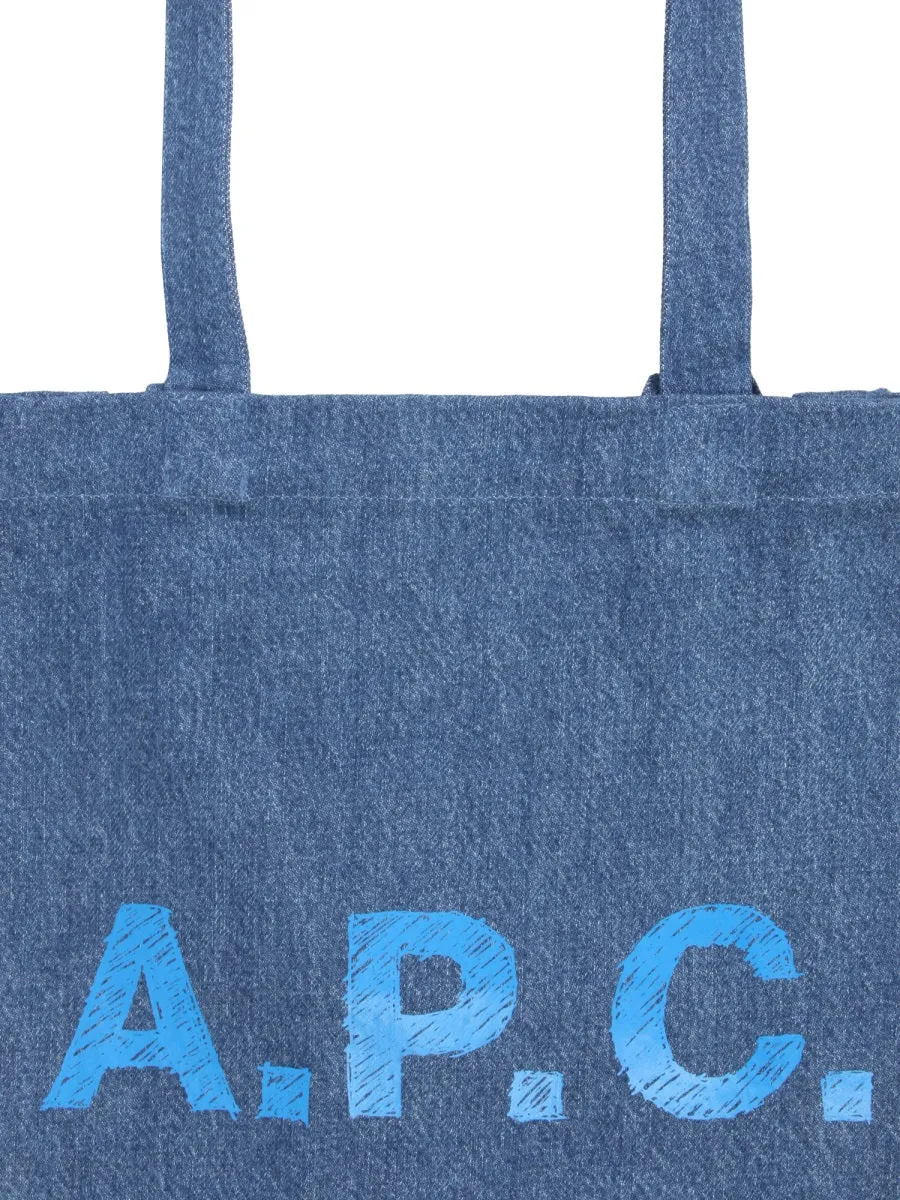 A.P.C. Logo Printed Shopping Bag