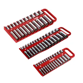 ARES 60161 - 3-Piece Red Magnetic Socket Holder Set